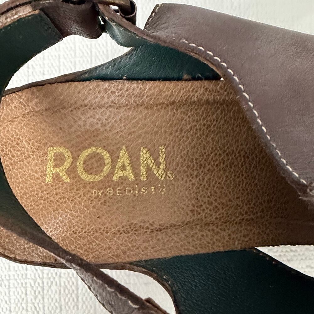 Roan by Bed Stu Fortnite Wedge Sandals Womens Size 9 Studded Brown Leather - Picture 7 of 12